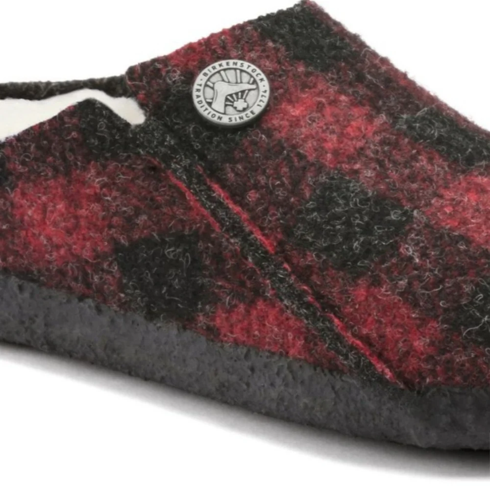 Birkenstock Zermatt Kids ShearlingFelt - Plaid Red sizeL2 New